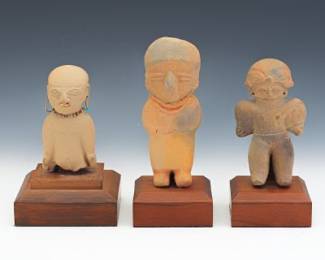 Group of Three PreColumbian Style Pottery Figures