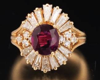 14K Tourmaline and Diamond Ring