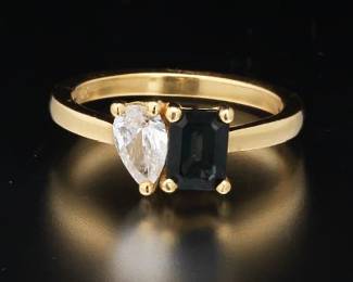 18K Diamond and Sapphire