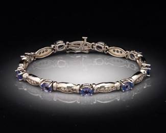14K Gold Tanzanite an Diamond Bracelet