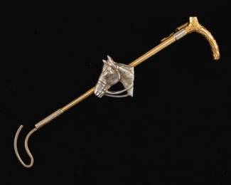 14K Equestrian Motif Pin