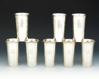 Eight M. Fred Hirsch Co. Sterling Cups