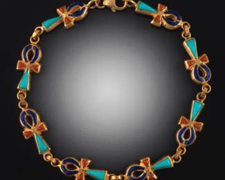 14K Egyptian Ankh Form Bracelet