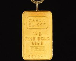 10 Gram Pure Gold Suisse Credit on 14K Chain