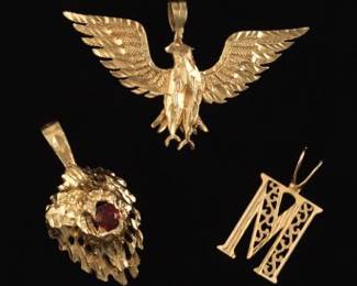 Three Gold Charms Pendant