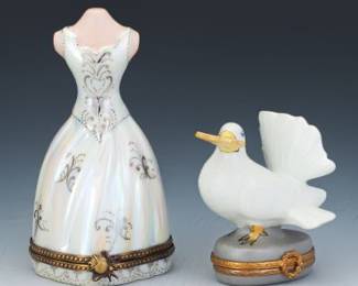 Two Porcelain Limoges Trinket Boxes