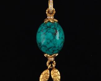 Gert Hellmuth 18K Turquoise and Gold Pendent
