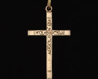Vintage Custom Made Gold Cross Pendant