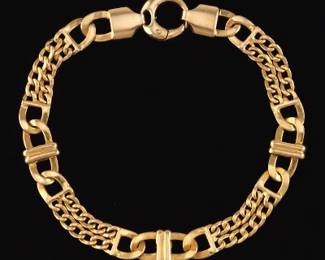 Vintage Italian 14K Gold Fancy Links Bracelet