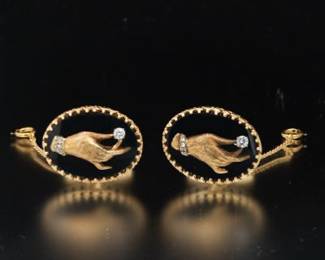 14K Gold and Diamond Cufflinks