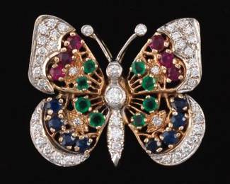 14K Butterfly Slider Pendent