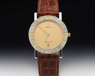 Corum Romulus Quartz Watch with Gucci Swiss Made Leather Band, Papers