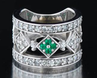 Ladies Emerald and Diamond Ring