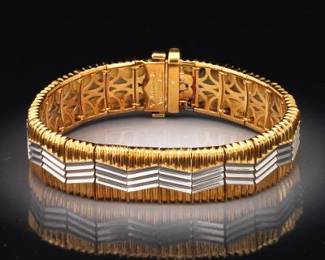 Michael Bondanza 18K and Platinum Heatwave Link Bracelet