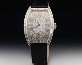 Frank Muller 18K Gold and Diamond Master of Complications Crazy Hour Automatic Watch, Papers and Boxes