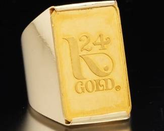 14K Ring With 5 Gram CMP Paris Ingot