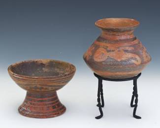 Two PreColumbian Style Pottery Vessels