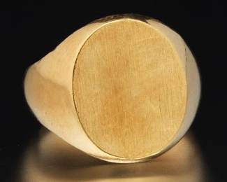 18K Gold Signet Ring