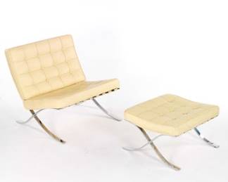 Barcelona Style Chair and Ottoman