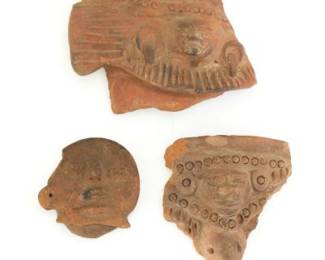 Aztec Style Three Pottery Fragments