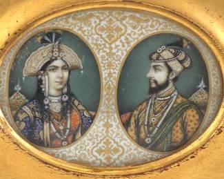 Indian Miniature Portraits of Emperor Jehan and his Wife