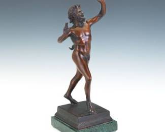 Grand Tour Dancing Faun of Pompeii Bronze, after Antiquity