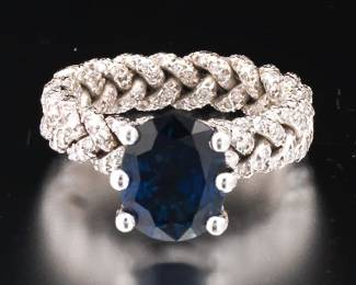 18K Gold Tourmaline and Diamond Ring