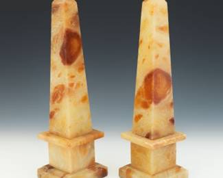 Pair of Onyx Obelisk Form Bookends