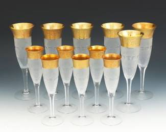Moser Champagne Flutes Splendid Pattern