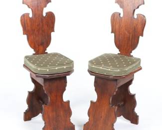 Pair of Gothic RevivalStyle Hall Chairs