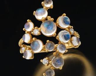 Paul Morelli 18K Moonstone Bubble Cluster RIng