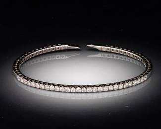 VALENTE Italian Gold and Diamond Flex Bangle