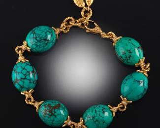 18K Gold and Turquoise Gert Hellmuth Bracelet