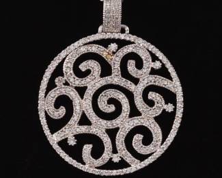 Ladies Italian Gold and Diamond Pendant on Double Chain