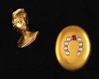 Two Gold Victorian Stick Pins