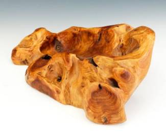 Chinese Carved Burlwood Sculpture Display or Bottle Stand