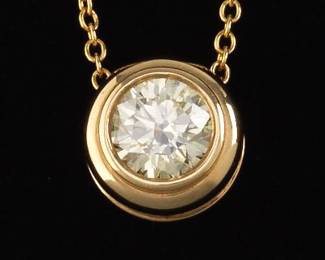 14K Diamond Solitaire On Chain