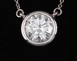 14K Gold Diamond Solitare Pendant