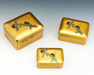 Japanese Three Lacquered Nesting Boxes