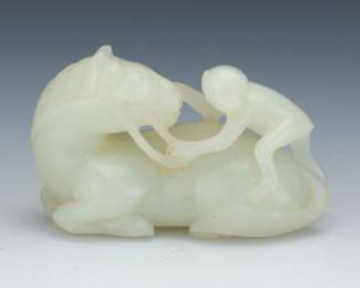 Chinese Carved Jade Figural Group