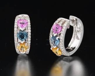 14K Gold and Sapphire Earrings