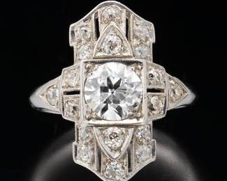 Ladies Edwardian Platinum and Diamond Ring