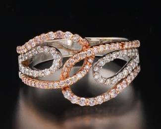 14K Tuotone Diamond Band