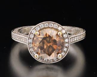 18K Chocolate and White Diamond Ring