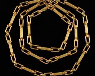 Riviera 18K Exceptional Tiffany Style Fancy Links Long Chain