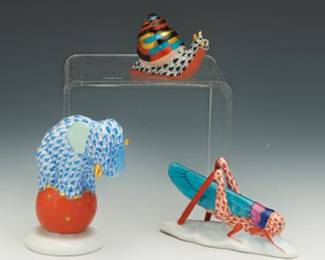 Group of Three Herend Porcelain Figurines