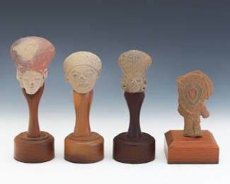 Group of PreColumbian Style Mounted Figurines, after Antiquities