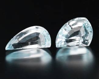 Two Unmounted 29.21 Ct Total Weight Fancy Cut Blue Topaz Gems