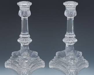 Pair of Tiffany Co. Crystal Candlesticks