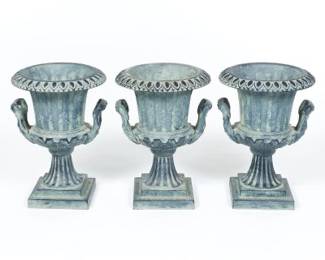 Set of Three Virginia Metalcrafters Garden Urns